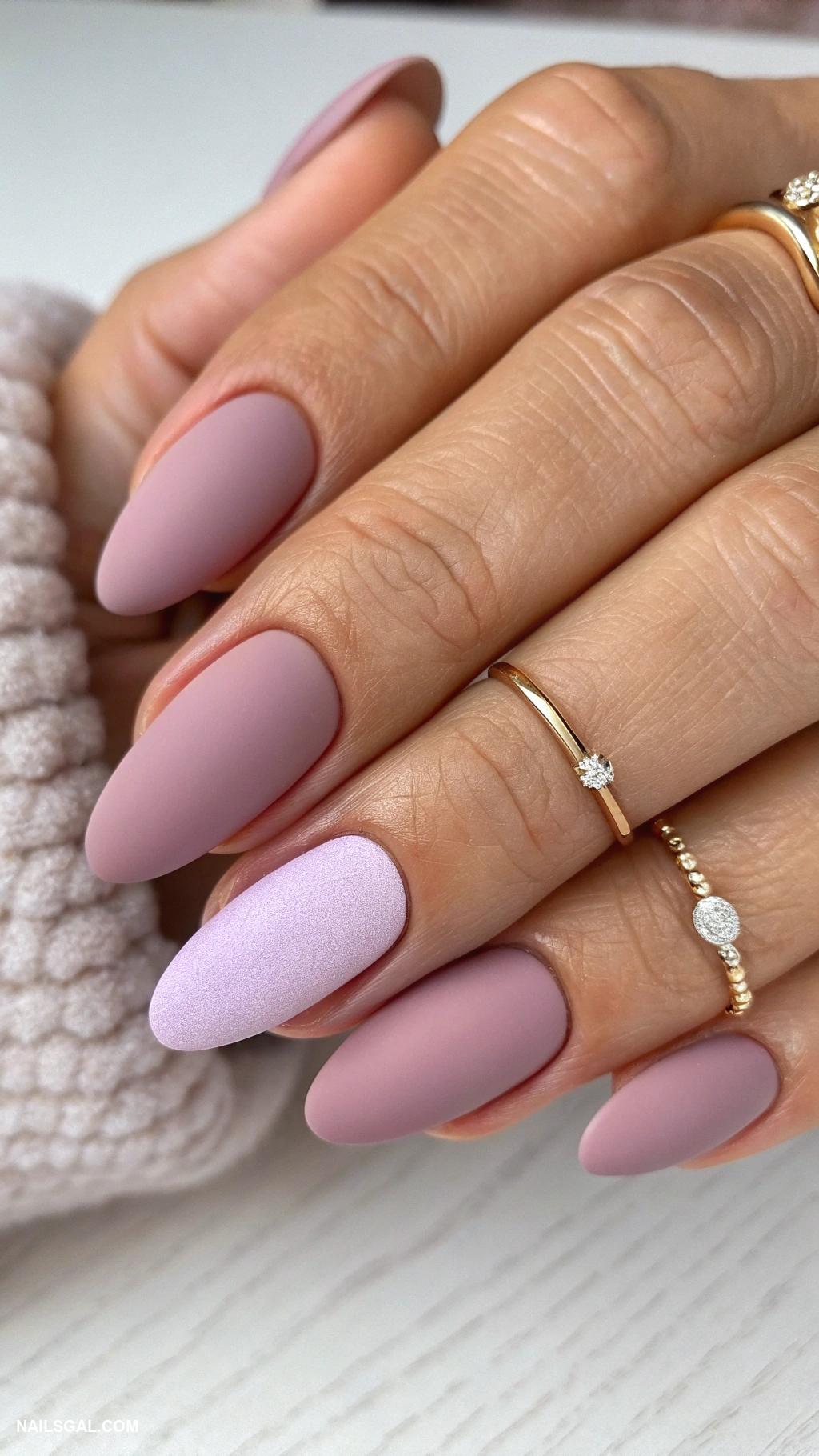 neutral nail colors Mauve with a matte texture