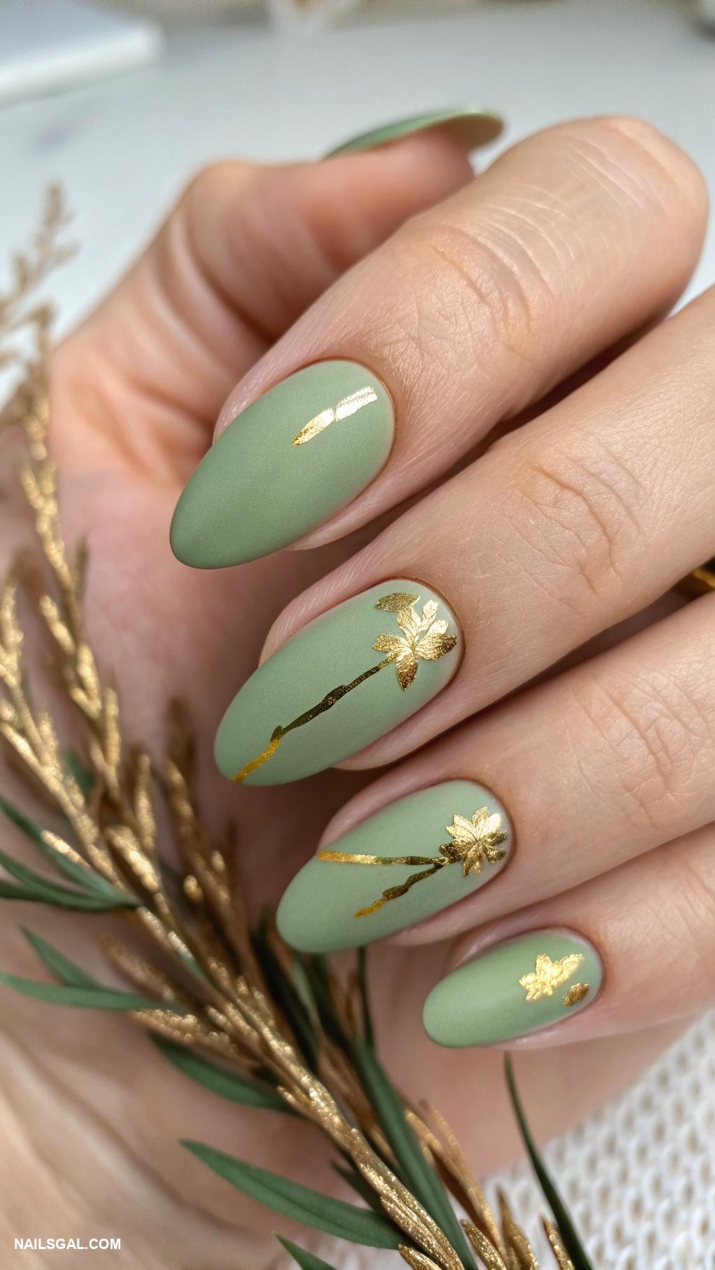 neutral nail colors Soft olive green for a unique twist